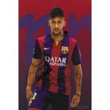 Autograph Football Star Nejmar jr (FC Barca) - Colour autograph card signed by the young forward