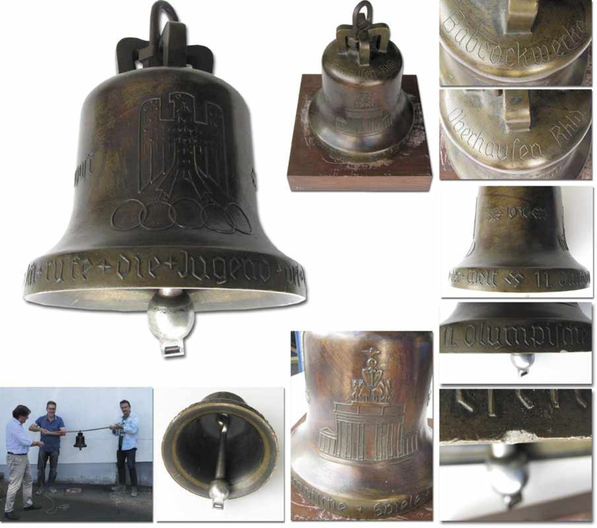 Replica of the olympic bell Berlin 1936 - Miniature model of the Olympic Bell of 1936. "Ich rufe die