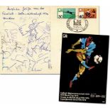 World Cup 1974. Autographed Postcard Germany - Colour postcard of the official World Cup poster