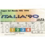 World Cup 1990 Italy. Ticket Germany vs UAE - 15th June 1990. Size 15x9cm, --buckled. Eintrittskarte