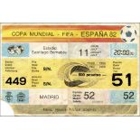 World Cup 1982. Final Ticket Italy v Germany - World Cup in Spain 1982, ticket for the final Italy -