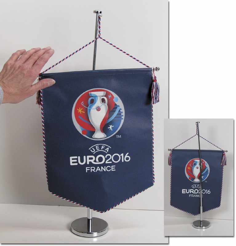 UEFA Euro 2016 France Official Pennant with stand - Official original pennant with stand "UEFA
