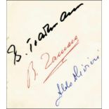 Autograph Football Spain 1957. Ricardo Zamora - Blanc sheet with original signatures of legendary