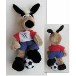 World Cup 1994. Official Mascot Striker - Cuddly toy, height 40 cm. Maskottchen WM 1994 -