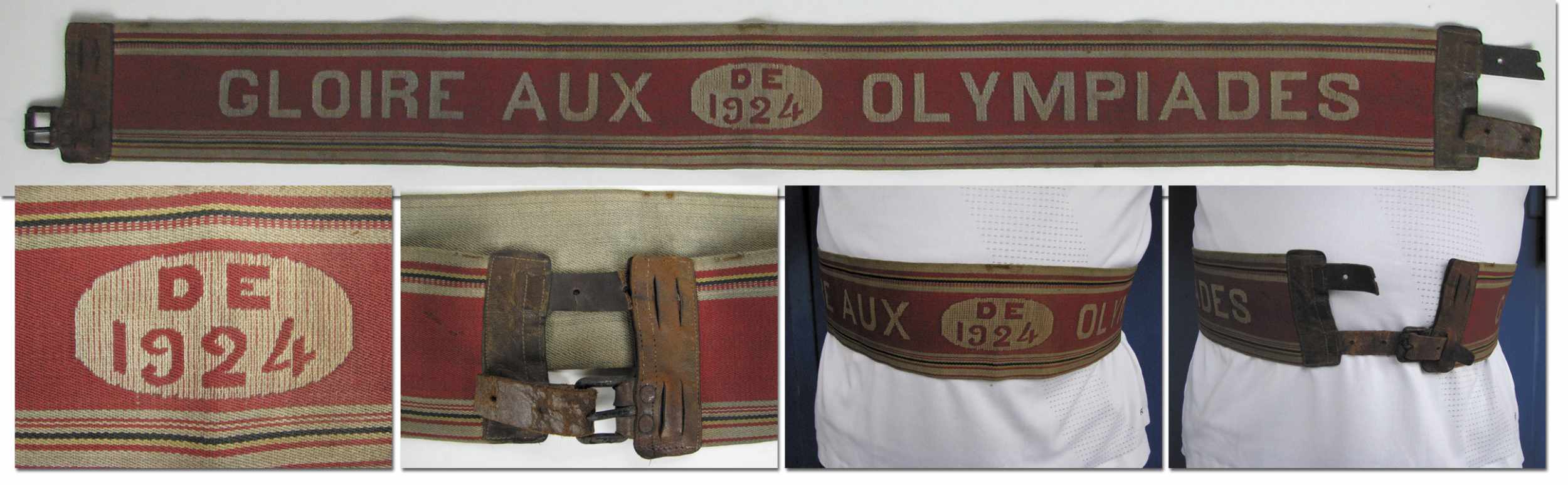 Olympic Games 1924 Goldmedal winner belt Weightli - Weightlifting Winner ´s Victory Belt. 770 mm