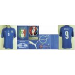 UEFA Euro 2016 match worn football shirt Italia - Original match worn shirt Italy with number 9.