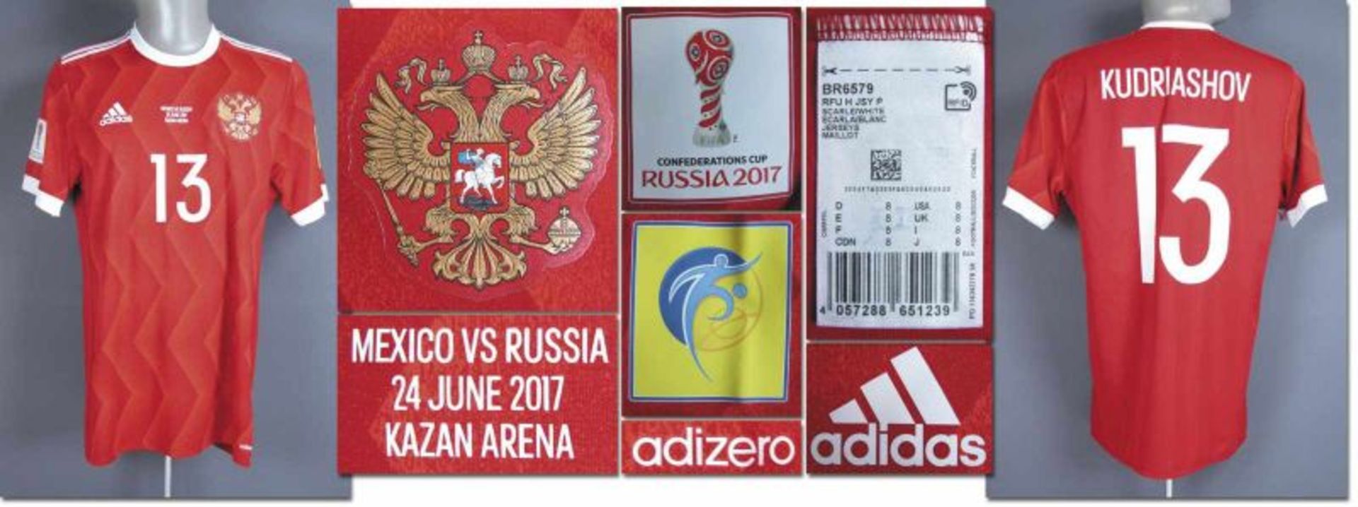 Confed Cup 2017 match worn football shirt Russia - Original match worn shirt Russia with number