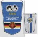 Football pennant GDR. FIFA Executive Congress 73 - East German FA Pennant printed "FIFA