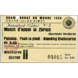 Ticket 1954 FIFA World Cup Germany vs Turkey - Decider (Match d'appui) in Zurich on 23rd June