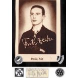 Autograph Football Germany - Deike,Fritz - (1913-1973) Blancobeleg mit Originalsignatur von Fritz