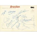 Autogramme: Football: Brazilian Team 1963 - Ãbersetzen! Brasilien 1963 - Postkarte mit 17