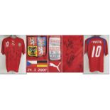 UEFA EURO 2008 match worn football shirt Czech Re - Ãbersetzen! Tschechien - Trikot 2007 - Original