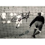 Autograph Football WordCup 1954. Puskas/Loy - Black-and-white press photos "Match scene European