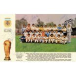 Autograph FIFA World Cup 1986 Winner Argentina - Official colour card FIFA World Champion 1986