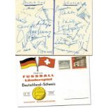 Autograph football teams Suisse and Germany 1962 - Deutschland-Schweiz 1962 - Sonderkarte "Gruß