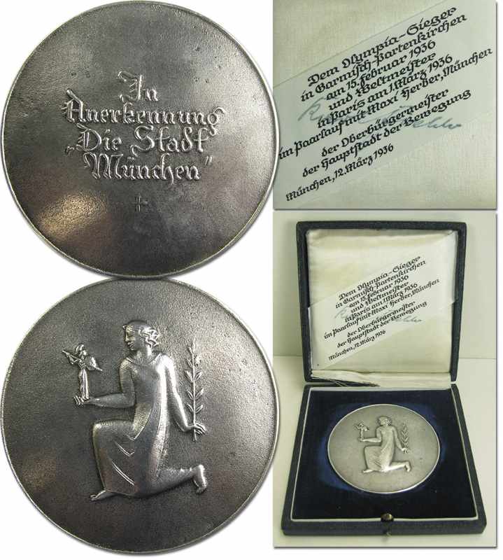 Olympic Games 1936 Medal of honour MÃ¼nchen - Medal of honour, presented by the city of Munich,