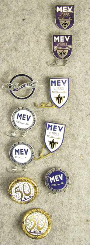 Figur Scating + Icehockey Pin Collection 1930 40 - Collection of pins MÃ¼nchener Eislaufverein