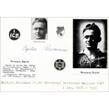 Autograph Football Germany - Reinmann, Baptist - (1903-1980) Pappkarte mit Originalsignatur von