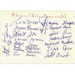 Autograph Football 1971. Albania - Ãbersetzen! Albanien 1971 - Blanco-Postkarte mit 18