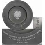 UEFA Cup Plate FC Nantes FC Valencia 1980 - Commemorative plate from the UEFA Cup first leg match FC