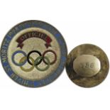 Participation Badge:Olympic Winter Games 1928 - 2es Jeux Olympiques dÂ´hiver St.Moritz 1928. "