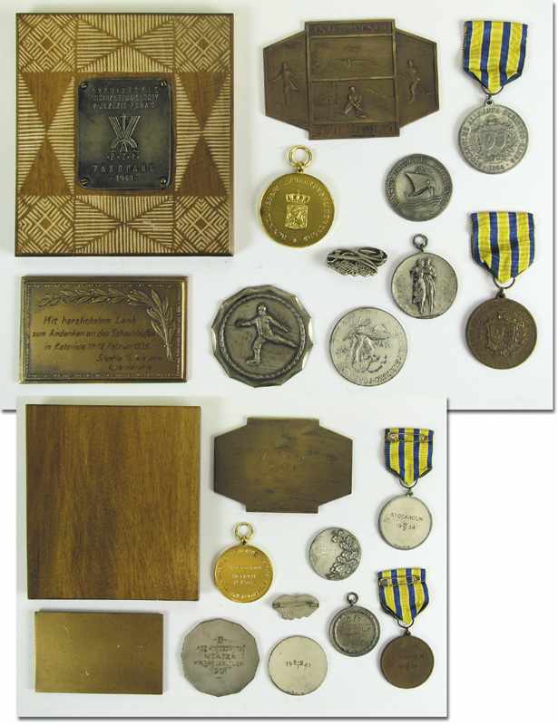 Figure Skating medals 1927 - 1941 Europe - Omnisbus volume of winner and participation medals from