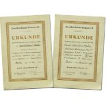 German Figure skating championships 1930 Diploma - Two diplomas awarded to Maxi Herber for passing