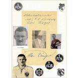 Autograph Football Germany - Riegel, Carl - (1896-1970) Blancobeleg mit Originalsignatur von Carl