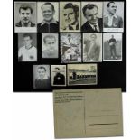 World Cup 1954. Signed Autogrammcards German team - Twelve autograph cards with original signature