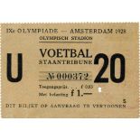 Olympic Games 1928. Football Ticket Amsterdam - Original day ticket for the football tournament,