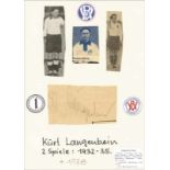 Autograph Football Germany - Langenbein, Kurt - (1910-1978) Blancobeleg mit Originalsignatur von