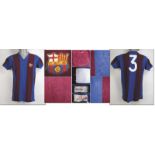 match worn football shirt FC Barcelona 1974 - Original match worn shirt FC Barcelona with number
