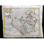 North America C1790 Hand Coloured Map by Vaugondy from Diderot's Encyclopedia "Carte des parties