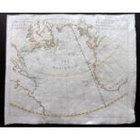 Bowen, Emanuel 1733 Rare Hand Coloured Map of the USA, Canada & Atlantic "A Map Of The King of Great