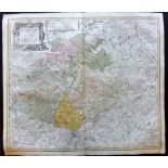 Homann, Johann Baptist C1730 Hand Coloured Map of Saxon Germany & Bohemia, Czech Republic "Circuli