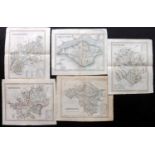 British County Maps C1840 Group of 5 Maps by Dugdale/Archer Incl Herefordshire, Hertfordshire,