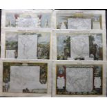 Levasseur, Victor 1856 Set of 6 Hand Coloured Continent Maps Hand Coloured Steel Engraved Maps