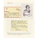 Princess Diana, handwritten note HRH Princess Diana of Wales - handwritten note on Kensington Palace
