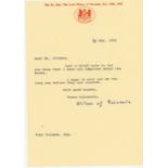 Harold Wilson typed letter 1992 on House of Lords notepaper Harold Wilson typed signed letter 1992