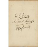 W.G. Grace (Cricket) autograph with others A slip signed W.G. Grace, Charles W. Wright and S.