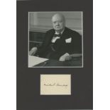 Winston Churchill autographed photo display Winston Churchill autograph taken from an autograph