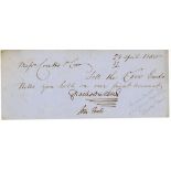 Charles Dickens autographed letter to Messrs Coutts and Co. Dickens (Charles, 1812 - 1870), an