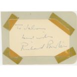 Richard Burton autograph Richard Burton autograph, from an old autograph book. Provenance: Stroud