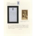 HM Queen Victoria, handwritten letter. Handwritten letter by Queen Victoria on crowned VR black