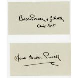 Lord Baden Powell and Olave autographs and postcard Lord Baden Powell, great military man and