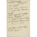 Duke of Wellington handwritten letter unsigned Duke of Wellington letter unsigned to his