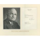 Autographed letter and photo from Harry S. Truman Autographed Letter and Photograph, from