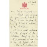 Queen Elizabeth letter, written when a young Princess. Queen Elizabeth, letter written as a young