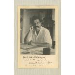 Albert Schweitzer signed postcard with writing Music - Albert Schweitzer, organist and medical