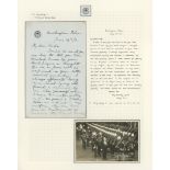 HM King George V - handwritten letter to Bishop Cafe. HM King George V - handwritten letter to